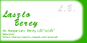 laszlo berey business card